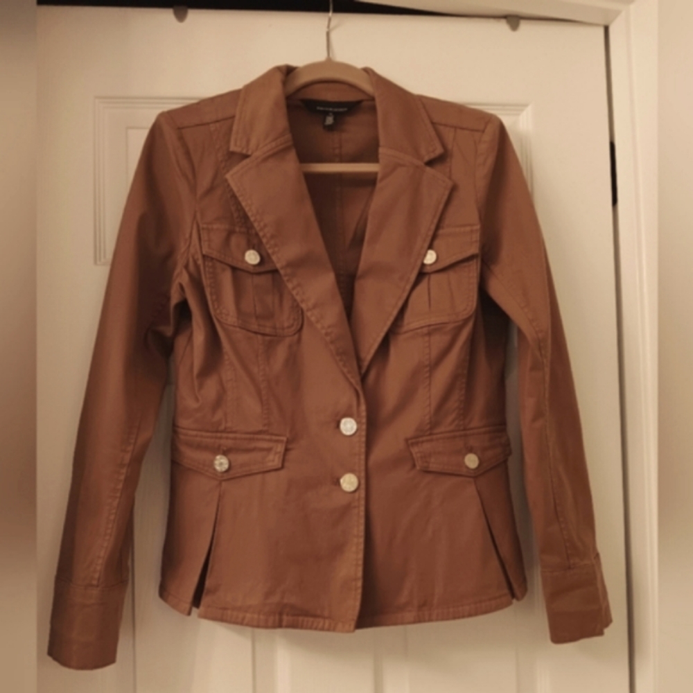 White House Black Market Pret Blazerette, Size M, Glazed Praline